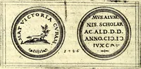 An illustration from Emblemata anniversaria Academiae Noribergensis, qvae est Altorffii: stvdiorum juventutis exercitandorum caussâ inde ab ann. Christi CD D LXXVII usq; ad annum CD D CXVI proposita; oratiunculis eruditis & nervosis in panegyribus academicis explicata (1617)