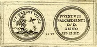 An illustration from Emblemata anniversaria Academiae Noribergensis, qvae est Altorffii: stvdiorum juventutis exercitandorum caussâ inde ab ann. Christi CD D LXXVII usq; ad annum CD D CXVI proposita; oratiunculis eruditis & nervosis in panegyribus academicis explicata (1617)