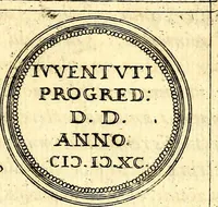 An illustration from Emblemata anniversaria Academiae Noribergensis, qvae est Altorffii: stvdiorum juventutis exercitandorum caussâ inde ab ann. Christi CD D LXXVII usq; ad annum CD D CXVI proposita; oratiunculis eruditis & nervosis in panegyribus academicis explicata (1617)