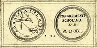 An illustration from Emblemata anniversaria Academiae Noribergensis, qvae est Altorffii: stvdiorum juventutis exercitandorum caussâ inde ab ann. Christi CD D LXXVII usq; ad annum CD D CXVI proposita; oratiunculis eruditis & nervosis in panegyribus academicis explicata (1617)