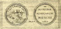 An illustration from Emblemata anniversaria Academiae Noribergensis, qvae est Altorffii: stvdiorum juventutis exercitandorum caussâ inde ab ann. Christi CD D LXXVII usq; ad annum CD D CXVI proposita; oratiunculis eruditis & nervosis in panegyribus academicis explicata (1617)