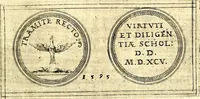 An illustration from Emblemata anniversaria Academiae Noribergensis, qvae est Altorffii: stvdiorum juventutis exercitandorum caussâ inde ab ann. Christi CD D LXXVII usq; ad annum CD D CXVI proposita; oratiunculis eruditis & nervosis in panegyribus academicis explicata (1617)
