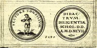 An illustration from Emblemata anniversaria Academiae Noribergensis, qvae est Altorffii: stvdiorum juventutis exercitandorum caussâ inde ab ann. Christi CD D LXXVII usq; ad annum CD D CXVI proposita; oratiunculis eruditis & nervosis in panegyribus academicis explicata (1617)