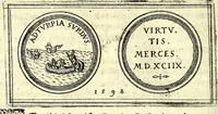 An illustration from Emblemata anniversaria Academiae Noribergensis, qvae est Altorffii: stvdiorum juventutis exercitandorum caussâ inde ab ann. Christi CD D LXXVII usq; ad annum CD D CXVI proposita; oratiunculis eruditis & nervosis in panegyribus academicis explicata (1617)