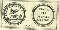 An illustration from Emblemata anniversaria Academiae Noribergensis, qvae est Altorffii: stvdiorum juventutis exercitandorum caussâ inde ab ann. Christi CD D LXXVII usq; ad annum CD D CXVI proposita; oratiunculis eruditis & nervosis in panegyribus academicis explicata (1617)