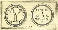 An illustration from Emblemata anniversaria Academiae Noribergensis, qvae est Altorffii: stvdiorum juventutis exercitandorum caussâ inde ab ann. Christi CD D LXXVII usq; ad annum CD D CXVI proposita; oratiunculis eruditis & nervosis in panegyribus academicis explicata (1617)