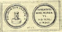 An illustration from Emblemata anniversaria Academiae Noribergensis, qvae est Altorffii: stvdiorum juventutis exercitandorum caussâ inde ab ann. Christi CD D LXXVII usq; ad annum CD D CXVI proposita; oratiunculis eruditis & nervosis in panegyribus academicis explicata (1617)