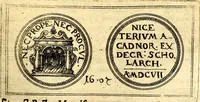 An illustration from Emblemata anniversaria Academiae Noribergensis, qvae est Altorffii: stvdiorum juventutis exercitandorum caussâ inde ab ann. Christi CD D LXXVII usq; ad annum CD D CXVI proposita; oratiunculis eruditis & nervosis in panegyribus academicis explicata (1617)