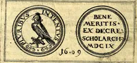 An illustration from Emblemata anniversaria Academiae Noribergensis, qvae est Altorffii: stvdiorum juventutis exercitandorum caussâ inde ab ann. Christi CD D LXXVII usq; ad annum CD D CXVI proposita; oratiunculis eruditis & nervosis in panegyribus academicis explicata (1617)
