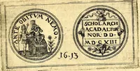 An illustration from Emblemata anniversaria Academiae Noribergensis, qvae est Altorffii: stvdiorum juventutis exercitandorum caussâ inde ab ann. Christi CD D LXXVII usq; ad annum CD D CXVI proposita; oratiunculis eruditis & nervosis in panegyribus academicis explicata (1617)