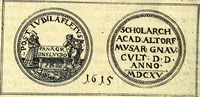 An illustration from Emblemata anniversaria Academiae Noribergensis, qvae est Altorffii: stvdiorum juventutis exercitandorum caussâ inde ab ann. Christi CD D LXXVII usq; ad annum CD D CXVI proposita; oratiunculis eruditis & nervosis in panegyribus academicis explicata (1617)