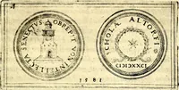 An illustration from Emblemata anniversaria Academiae Noribergensis, qvae est Altorffii: stvdiorum juventutis exercitandorum caussâ inde ab ann. Christi CD D LXXVII usq; ad annum CD D CXVI proposita; oratiunculis eruditis & nervosis in panegyribus academicis explicata (1617)