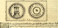 An illustration from Emblemata anniversaria Academiae Noribergensis, qvae est Altorffii: stvdiorum juventutis exercitandorum caussâ inde ab ann. Christi CD D LXXVII usq; ad annum CD D CXVI proposita; oratiunculis eruditis & nervosis in panegyribus academicis explicata (1617)