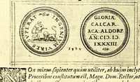 An illustration from Emblemata anniversaria Academiae Noribergensis, qvae est Altorffii: stvdiorum juventutis exercitandorum caussâ inde ab ann. Christi CD D LXXVII usq; ad annum CD D CXVI proposita; oratiunculis eruditis & nervosis in panegyribus academicis explicata (1617)