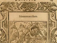 Picture 325 of 416 from Emblemata d'A. Alciati : denuo ab ipso autore recognita ac, quae desiderabantur, imaginibus locupletata : accesserunt noua aliquot ab autore emblemata, suis quoque eiconibus insignita (1550), leaf 176