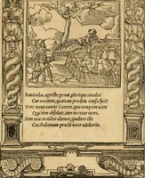 An illustration from Emblemata d'A. Alciati : denuo ab ipso autore recognita ac, quae desiderabantur, imaginibus locupletata : accesserunt noua aliquot ab autore emblemata, suis quoque eiconibus insignita (1550)