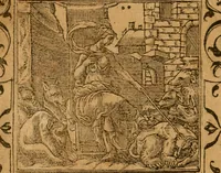 An illustration from Emblemata d'A. Alciati : denuo ab ipso autore recognita ac, quae desiderabantur, imaginibus locupletata : accesserunt noua aliquot ab autore emblemata, suis quoque eiconibus insignita (1550)