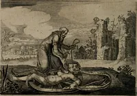 An illustration from Emblemata Florentii Schoonhovii I.C. Goudani : partim moralia partim etiam civilia : cum latiori eorundem ejusdem auctoris interpretatione : accedunt et alia quaedam poëmatia in alijs poematum suorum libris non contenta (1648)