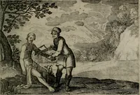 An illustration from Emblemata Florentii Schoonhovii I.C. Goudani : partim moralia partim etiam civilia : cum latiori eorundem ejusdem auctoris interpretatione : accedunt et alia quaedam poëmatia in alijs poematum suorum libris non contenta (1648)