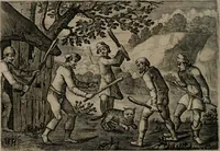 An illustration from Emblemata Florentii Schoonhovii I.C. Goudani : partim moralia partim etiam civilia : cum latiori eorundem ejusdem auctoris interpretatione : accedunt et alia quaedam poëmatia in alijs poematum suorum libris non contenta (1648)