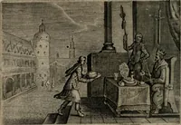 An illustration from Emblemata Florentii Schoonhovii I.C. Goudani : partim moralia partim etiam civilia : cum latiori eorundem ejusdem auctoris interpretatione : accedunt et alia quaedam poëmatia in alijs poematum suorum libris non contenta (1648)