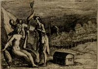 An illustration from Emblemata Florentii Schoonhovii I.C. Goudani, : partim moralia, partim etiam civilia. Cum latiori eorundem ejusdem auctoris interpretatione. (1618)