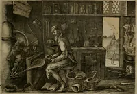 An illustration from Emblemata Florentii Schoonhovii I.C. Goudani, : partim moralia, partim etiam civilia. Cum latiori eorundem ejusdem auctoris interpretatione. (1618)