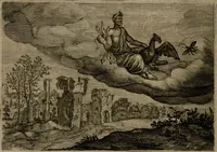 An illustration from Emblemata Florentii Schoonhovii I.C. Goudani, : partim moralia, partim etiam civilia. Cum latiori eorundem ejusdem auctoris interpretatione. (1618)