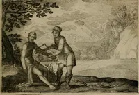 An illustration from Emblemata Florentii Schoonhovii I.C. Goudani, : partim moralia, partim etiam civilia. Cum latiori eorundem ejusdem auctoris interpretatione. (1618)