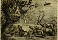 An illustration from Emblemata Florentii Schoonhovii, partim moralia, partim etiam civilia. Cum latiori eorundem ejusdem auctoris interpretatione. Accedunt et alia quædam poëmatia in alijs poëmatum suorum libris non contenta (1618)
