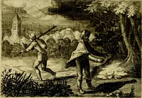 An illustration from Emblemata Florentii Schoonhovii, partim moralia, partim etiam civilia. Cum latiori eorundem ejusdem auctoris interpretatione. Accedunt et alia quædam poëmatia in alijs poëmatum suorum libris non contenta (1618)
