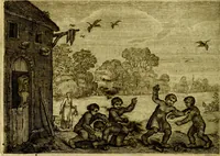 An illustration from Emblemata Florentii Schoonhovii, partim moralia, partim etiam civilia. Cum latiori eorundem ejusdem auctoris interpretatione. Accedunt et alia quædam poëmatia in alijs poëmatum suorum libris non contenta (1618)