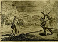 An illustration from Emblemata Florentii Schoonhovii ... partim moralia partim etiam civilia. Cum latiori eorundem ejusdem Auctoris interpretatione. Accedunt et alia quaedam poëmatia in alijs poem̈atum suonum libris non contenta (1648)