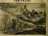 An illustration from Emblemata Florentii Schoonhovii ... partim moralia partim etiam civilia. Cum latiori eorundem ejusdem Auctoris interpretatione. Accedunt et alia quaedam poëmatia in alijs poem̈atum suonum libris non contenta (1648)