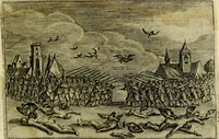 An illustration from Emblemata Florentii Schoonhovii ... partim moralia partim etiam civilia. Cum latiori eorundem ejusdem Auctoris interpretatione. Accedunt et alia quaedam poëmatia in alijs poem̈atum suonum libris non contenta (1648)