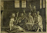 An illustration from Emblemata Florentii Schoonhovii ... partim moralia partim etiam civilia. Cum latiori eorundem ejusdem Auctoris interpretatione. Accedunt et alia quaedam poëmatia in alijs poem̈atum suonum libris non contenta (1648)