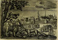 Picture 21 of 80 from Emblemata Florentii Schoonhovii ... partim moralia partim etiam civilia. Cum latiori eorundem ejusdem Auctoris interpretatione. Accedunt et alia quaedam poëmatia in alijs poem̈atum suonum libris non contenta (1648), leaf 62