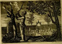 Picture 29 of 80 from Emblemata Florentii Schoonhovii ... partim moralia partim etiam civilia. Cum latiori eorundem ejusdem Auctoris interpretatione. Accedunt et alia quaedam poëmatia in alijs poem̈atum suonum libris non contenta (1648), leaf 89