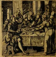 An illustration from Emblemata moralia, et oeconomica, de rervm vsv et abvsv, olim inventa et Belgicis rithmis explicata à Theodoro Cornhertio rerum politicarum auo tempore, inter Belgas peritissimo; nunc verò varijs carminum generibus recens illustrata à Richardo Lubbaeo Broeckmerio Frisio .. (1609)