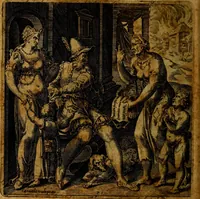 An illustration from Emblemata moralia, et oeconomica, de rervm vsv et abvsv, olim inventa et Belgicis rithmis explicata à Theodoro Cornhertio rerum politicarum auo tempore, inter Belgas peritissimo; nunc verò varijs carminum generibus recens illustrata à Richardo Lubbaeo Broeckmerio Frisio .. (1609)