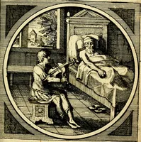 An illustration from Emblemata moralia nova, das ist: achtzig Sinnreiche nachdenckliche Figuren auss heyliger Schrifft in Kupfferstücken fürgestellet, worinnen schöne Anweisungen zu wahrer Gottesforcht begrieffen ... mit Lateinischen und Teutschen, nachmals aber von M.C.R. mit Frantzösischen und Italianischen Versen erkläret .. (1630)