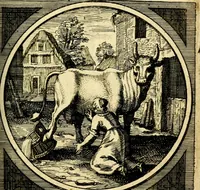 An illustration from Emblemata moralia nova, das ist: achtzig Sinnreiche nachdenckliche Figuren auss heyliger Schrifft in Kupfferstücken fürgestellet, worinnen schöne Anweisungen zu wahrer Gottesforcht begrieffen ... mit Lateinischen und Teutschen, nachmals aber von M.C.R. mit Frantzösischen und Italianischen Versen erkläret .. (1630)