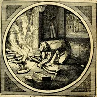 An illustration from Emblemata moralia nova, das ist: achtzig Sinnreiche nachdenckliche Figuren auss heyliger Schrifft in Kupfferstücken fürgestellet, worinnen schöne Anweisungen zu wahrer Gottesforcht begrieffen ... mit Lateinischen und Teutschen, nachmals aber von M.C.R. mit Frantzösischen und Italianischen Versen erkläret .. (1630)