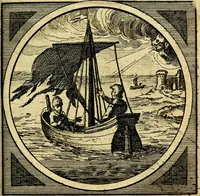 An illustration from Emblemata moralia nova, das ist: achtzig Sinnreiche nachdenckliche Figuren auss heyliger Schrifft in Kupfferstücken fürgestellet, worinnen schöne Anweisungen zu wahrer Gottesforcht begrieffen ... mit Lateinischen und Teutschen, nachmals aber von M.C.R. mit Frantzösischen und Italianischen Versen erkläret .. (1630)