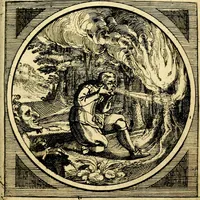 An illustration from Emblemata moralia nova, das ist: achtzig Sinnreiche nachdenckliche Figuren auss heyliger Schrifft in Kupfferstücken fürgestellet, worinnen schöne Anweisungen zu wahrer Gottesforcht begrieffen ... mit Lateinischen und Teutschen, nachmals aber von M.C.R. mit Frantzösischen und Italianischen Versen erkläret .. (1630)
