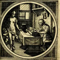 An illustration from Emblemata moralia nova, das ist: achtzig Sinnreiche nachdenckliche Figuren auss heyliger Schrifft in Kupfferstücken fürgestellet, worinnen schöne Anweisungen zu wahrer Gottesforcht begrieffen ... mit Lateinischen und Teutschen, nachmals aber von M.C.R. mit Frantzösischen und Italianischen Versen erkläret .. (1630)