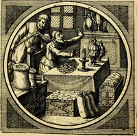 An illustration from Emblemata moralia nova, das ist: achtzig Sinnreiche nachdenckliche Figuren auss heyliger Schrifft in Kupfferstücken fürgestellet, worinnen schöne Anweisungen zu wahrer Gottesforcht begrieffen ... mit Lateinischen und Teutschen, nachmals aber von M.C.R. mit Frantzösischen und Italianischen Versen erkläret .. (1630)