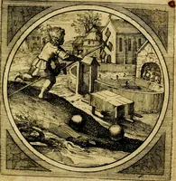An illustration from Emblemata moralia nova, das ist: achtzig Sinnreiche nachdenckliche Figuren auss heyliger Schrifft in Kupfferstücken fürgestellet, worinnen schöne Anweisungen zu wahrer Gottesforcht begrieffen ... mit Lateinischen und Teutschen, nachmals aber von M.C.R. mit Frantzösischen und Italianischen Versen erkläret .. (1630)