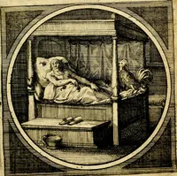 An illustration from Emblemata moralia nova, das ist: achtzig Sinnreiche nachdenckliche Figuren auss heyliger Schrifft in Kupfferstücken fürgestellet, worinnen schöne Anweisungen zu wahrer Gottesforcht begrieffen ... mit Lateinischen und Teutschen, nachmals aber von M.C.R. mit Frantzösischen und Italianischen Versen erkläret .. (1630)