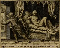 An illustration from Emblemata nobilitati et vulgo scitu digna : singulis historijs symbola adscripta & elegantes versus historiam explica[n]tes : accessit galearu[m] expositio, & disceptatio de origine nobilitatis (1592)